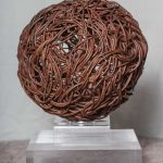 Mini Bronze Sphere with a Red Patina